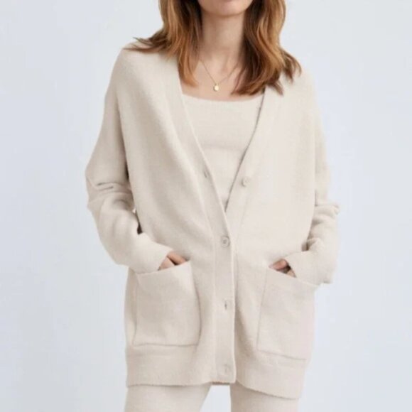 Aritzia Womens Medium Silver Birch Oversized Hush Knit Cardigan - Picture 1 of 12